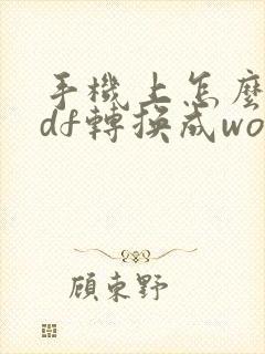 手机上怎么把pdf转换成word