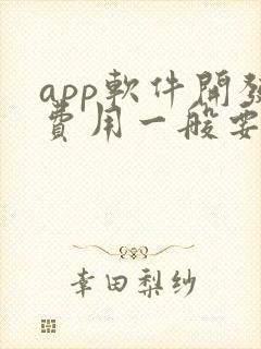 app软件开发费用一般要多少钱