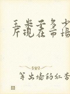 玉米子多少钱一斤现在市场价