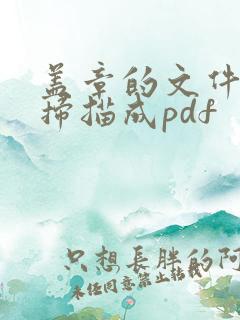盖章的文件如何扫描成pdf