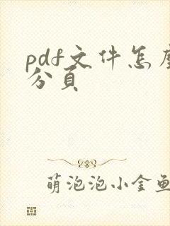 pdf文件怎么分页