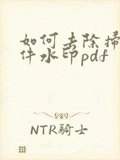 如何去除扫描文件水印pdf