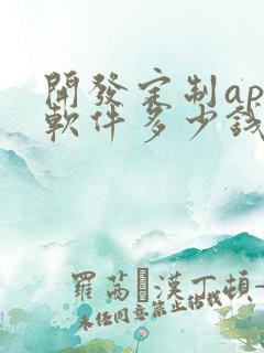 开发定制app软件多少钱