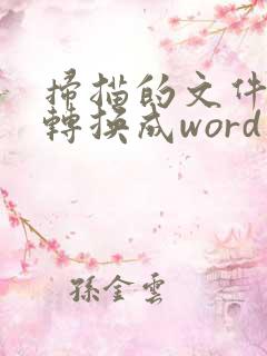 扫描的文件怎么转换成word电子版