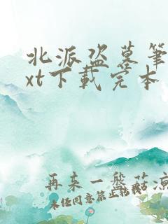 北派盗墓笔记txt下载完本