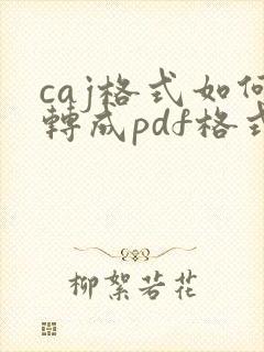 caj格式如何转成pdf格式