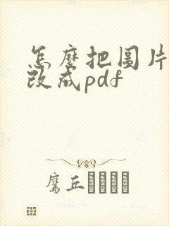 怎么把图片格式改成pdf