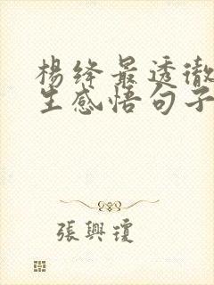 杨绛最透彻的人生感悟句子