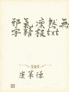邪气凛然无错别字精校txt