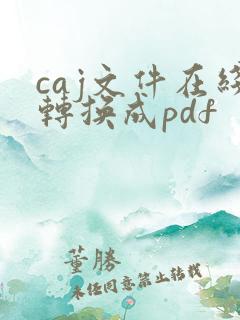 caj文件在线转换成pdf