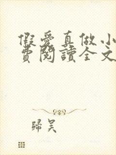 假爱真做小说免费阅读全文