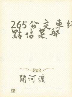 265公交车终点站是哪