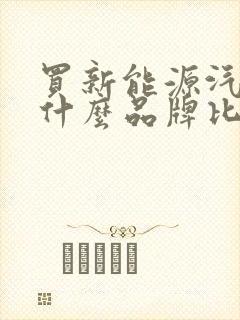买新能源汽车买什么品牌比较好呢