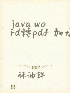 java word转pdf 加水印