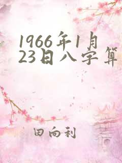 1966年1月23日八字算命