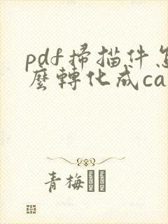 pdf扫描件怎么转化成cad