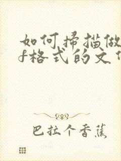 如何扫描做pdf格式的文件