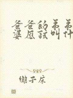 爸爸的弟弟的老婆应该叫什么