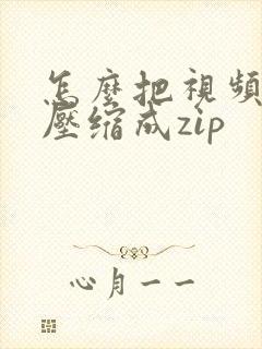怎么把视频文件压缩成zip