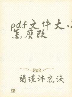 pdf文件大小怎么改