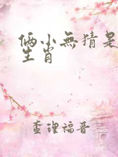俩小无猜是什么生肖