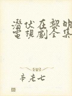 潜伏在黎明之前电视剧全集免费观看