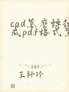 cad怎么转换成pdf格式黑白