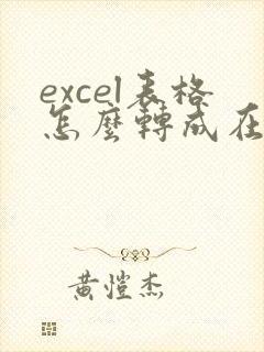 excel表格怎么转成在线编辑文档