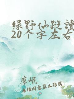 绿野仙踪读后感20个字左右