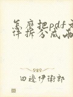怎么把pdf文件拆分成两个