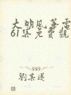 大明风华电视剧61集免费观看
