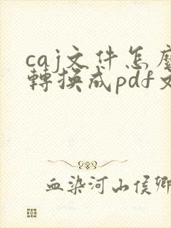 caj文件怎么转换成pdf文档