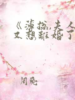 《薄总,夫人她又想离婚了》小说