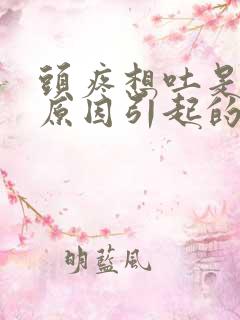 头疼想吐是什么原因引起的