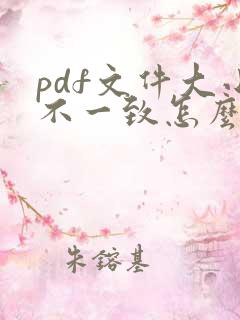 pdf文件大小不一致怎么调整