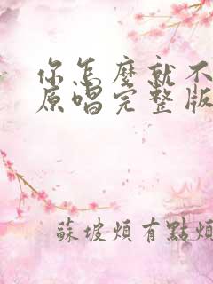 你怎么就不明白原唱完整版