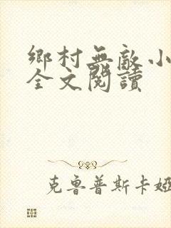 乡村无敌小医仙全文阅读