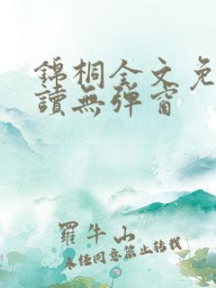 锦桐全文免费阅读无弹窗
