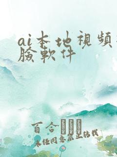 ai本地视频换脸软件