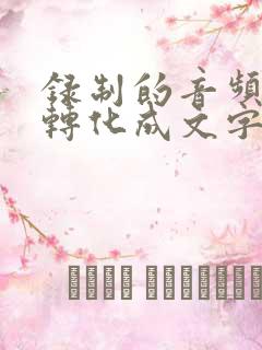 录制的音频怎么转化成文字