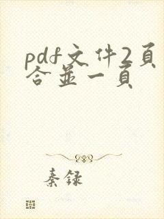 pdf文件2页合并一页