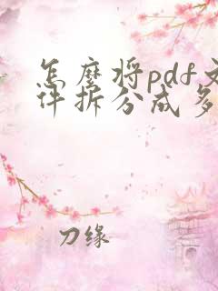 怎么将pdf文件拆分成多个文件