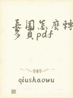 长图怎么转换成多页pdf