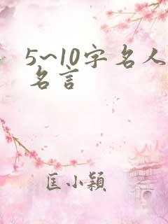 5~10字名人名言