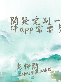 开发定制一个软件app需要多少钱