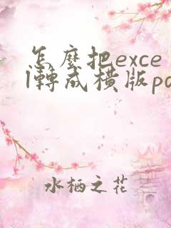 怎么把excel转成横版pdf