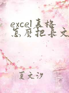 excel表格怎么把长文本弄在一个表格内