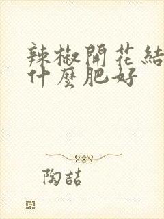 辣椒开花结果冲什么肥好
