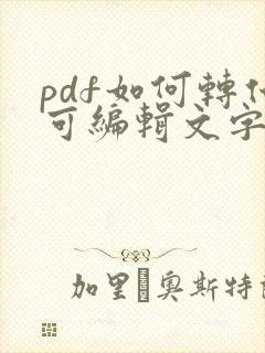 pdf如何转化可编辑文字的word