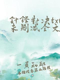针锋对决txt未删减全文